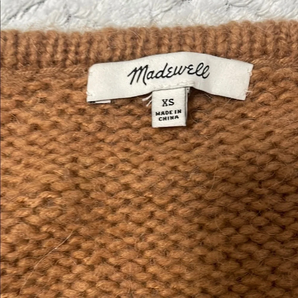 Madewell Sweater Womens Size XS Multicolor Striped V-Neck Balloon Sleeve Knit - Picture 5 of 8